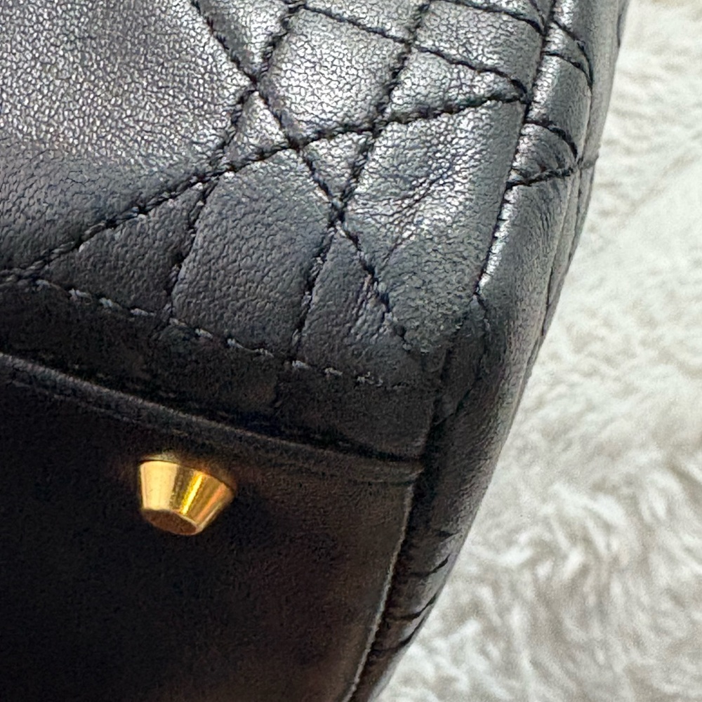 Lady Dior Medium Black Quilted Satchel with Gold Accents - Picture 13 of 16